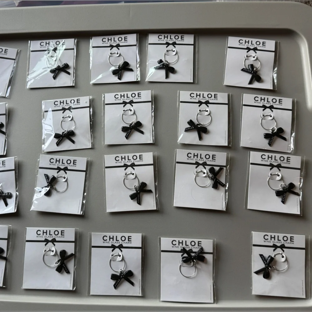 20 Chloe‎ Black Bow Wine Glass Charm